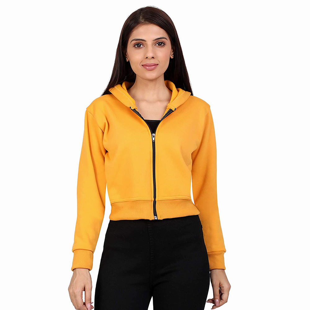 National Apparels Cotton Best Selling Women Crop Top Hoodie Professional Quality 100% Polyester Cotton Made Crop Top Hoodies For Women