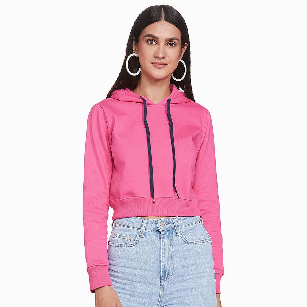 National Apparels Cotton Best Selling Women Crop Top Hoodie Professional Quality 100% Polyester Cotton Made Crop Top Hoodies For Women