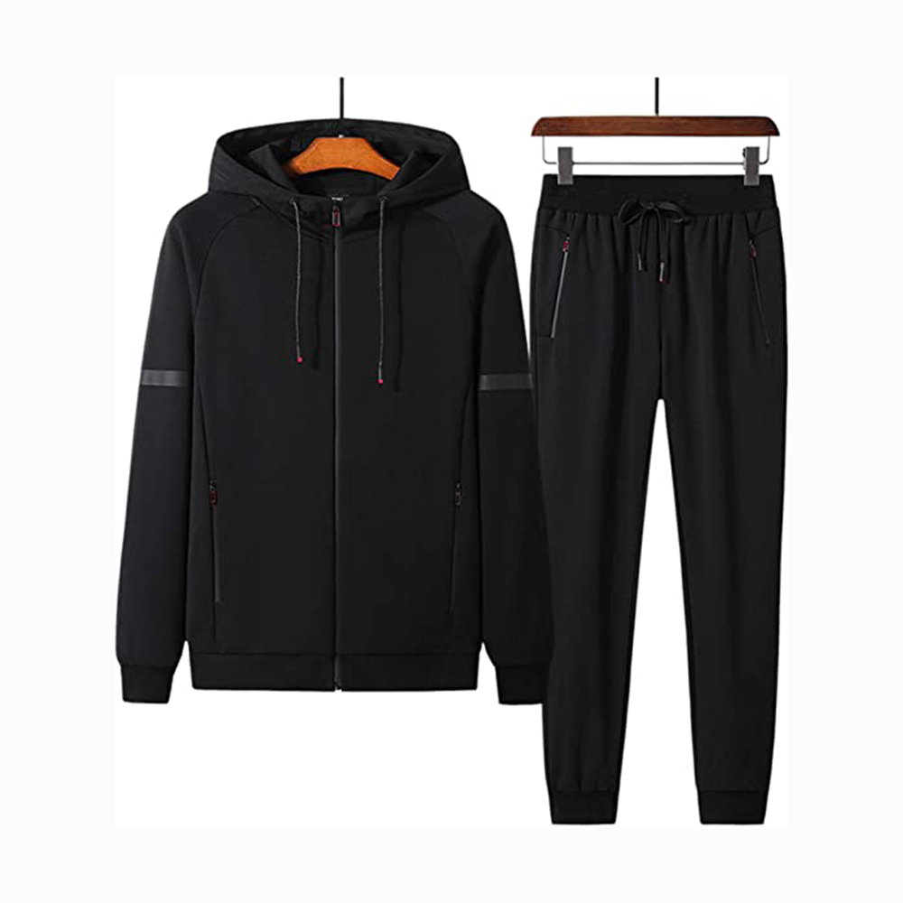 National Apparels Men's Athletic Running Tracksuit Set Casual Full Zip Jogging Sweat Suit