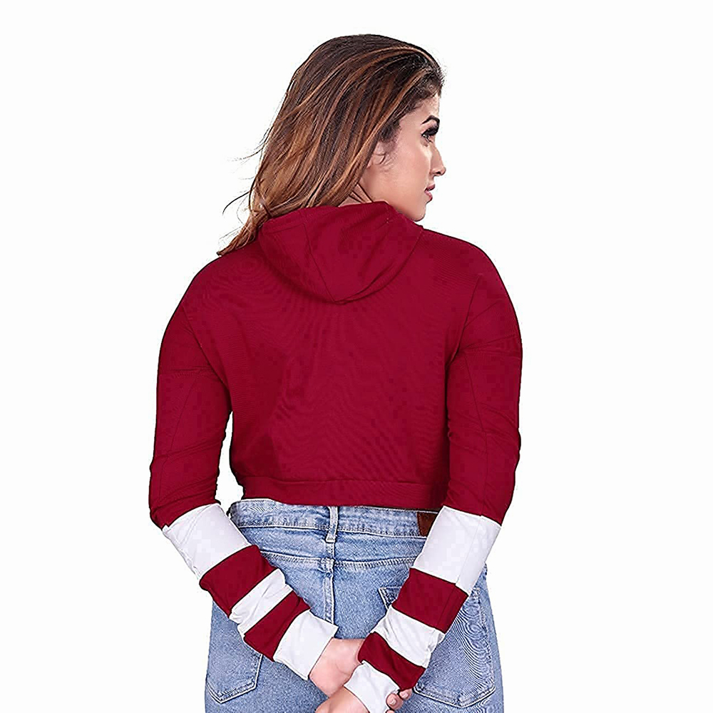 National Apparels Cotton Best Selling Women Crop Top Hoodie Professional Quality 100% Polyester Cotton Made Crop Top Hoodies For Women