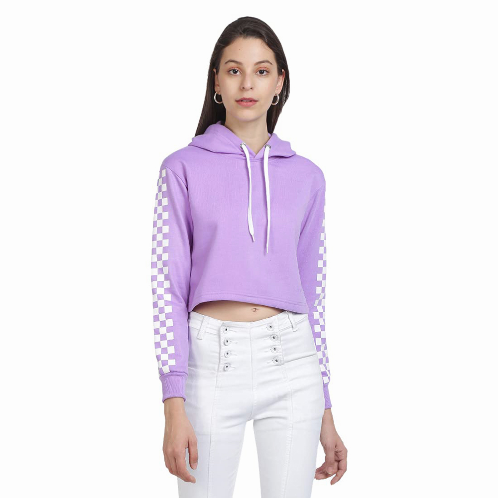 National Apparels Cotton Best Selling Women Crop Top Hoodie Professional Quality 100% Polyester Cotton Made Crop Top Hoodies For Women